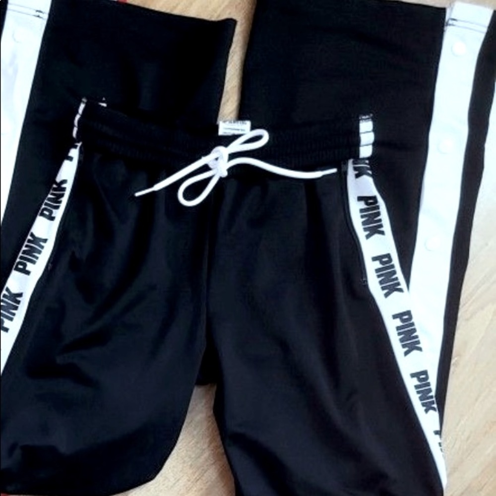 Y2K PINK Victoria Secret Snap Button Leg Track Pants | Size XS - Picture 2 of 7